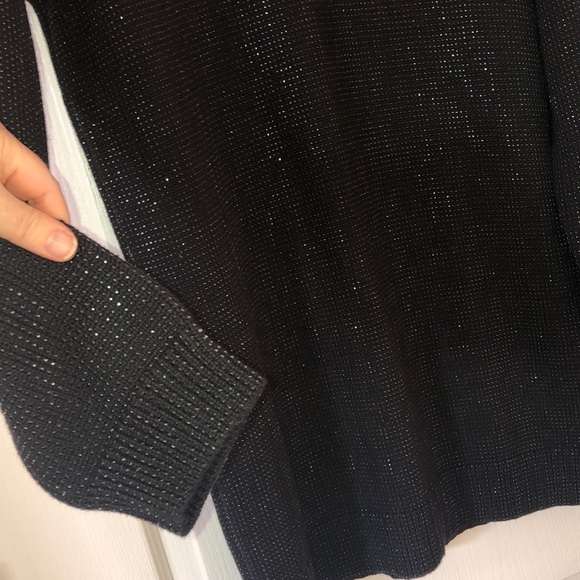 RtA “Celeste” Black Metallic Flecked Mini Sweater Dress, Size XL. Retail $455. - Picture 12 of 13